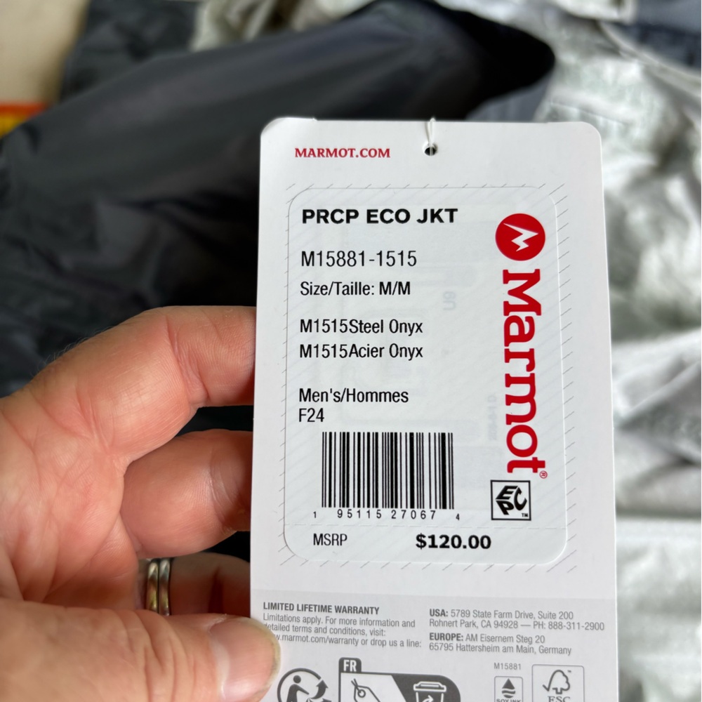 Marmot Precip Eco Rain Jacket - Mens size M - Picture 2 of 4